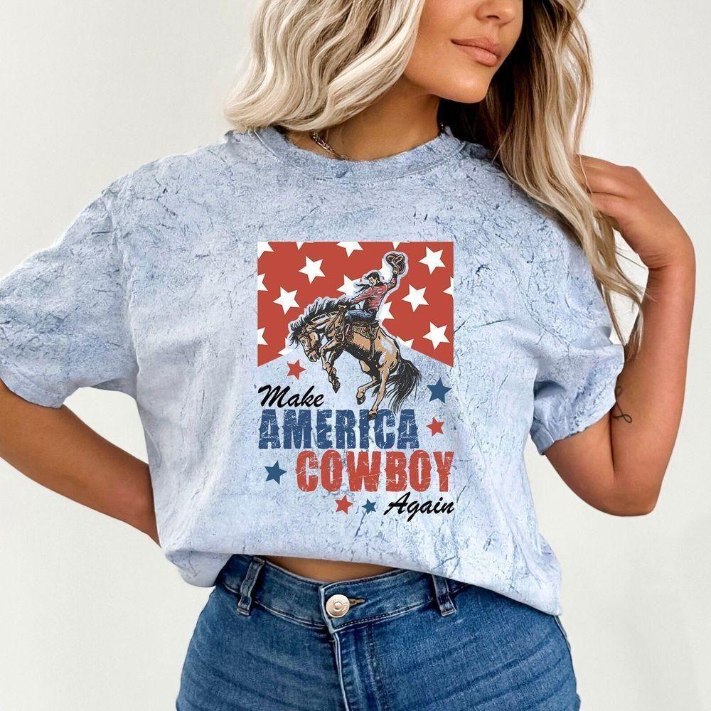Retro Make America Cowboy Again Tie Dye Vuitino Apparel